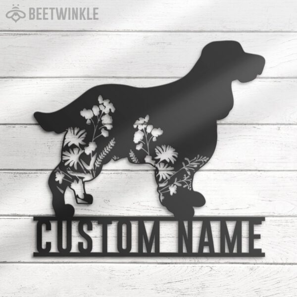 Custom-FLoral-English-Springer-Spaniel-Metal-Wall-Art-LED-Light_3