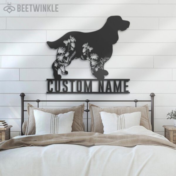 Custom-FLoral-English-Springer-Spaniel-Metal-Wall-Art-LED-Light_7