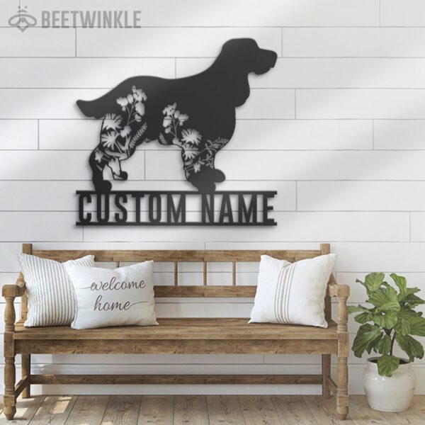 Custom-FLoral-English-Springer-Spaniel-Metal-Wall-Art-LED-Light_8