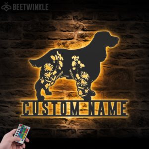 Custom-FLoral-Field-Spaniel-Metal-Wall-Art-LED-Light_2