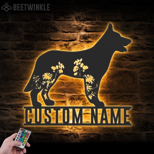 Custom-FLoral-German-Shepherd-Metal-Wall-Art-LED-Light_5