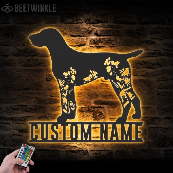 Custom-FLoral-German-Shorthaired-Pointer-Metal-Wall-Art-LED-Light_2