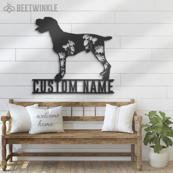 Custom-FLoral-German-Wirehaired-Pointer-Metal-Wall-Art-LED-Light_1