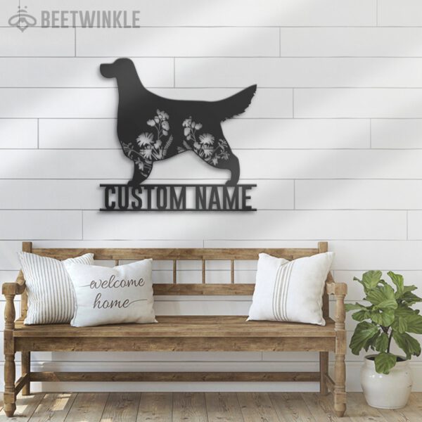 Custom-FLoral-Gordon-Setter-Metal-Wall-Art-LED-Light_4