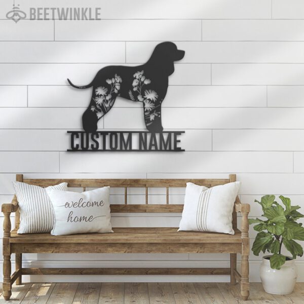 Custom-FLoral-Irish-Water-Spaniel-Metal-Wall-Art-LED-Light_3