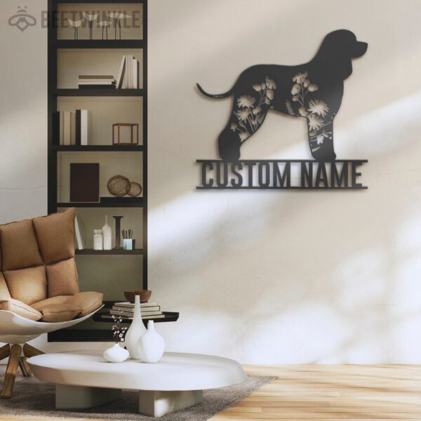 Custom-FLoral-Irish-Water-Spaniel-Metal-Wall-Art-LED-Light_7