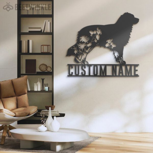 Custom-FLoral-Miniature-American-Shepherd-Metal-Wall-Art-LED-Light_6