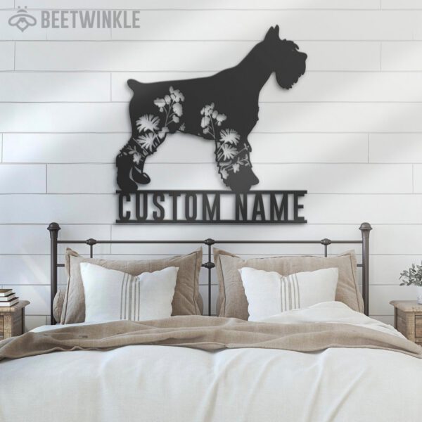 Custom-FLoral-Miniature-Schnauzer-Metal-Wall-Art-LED-Light_6