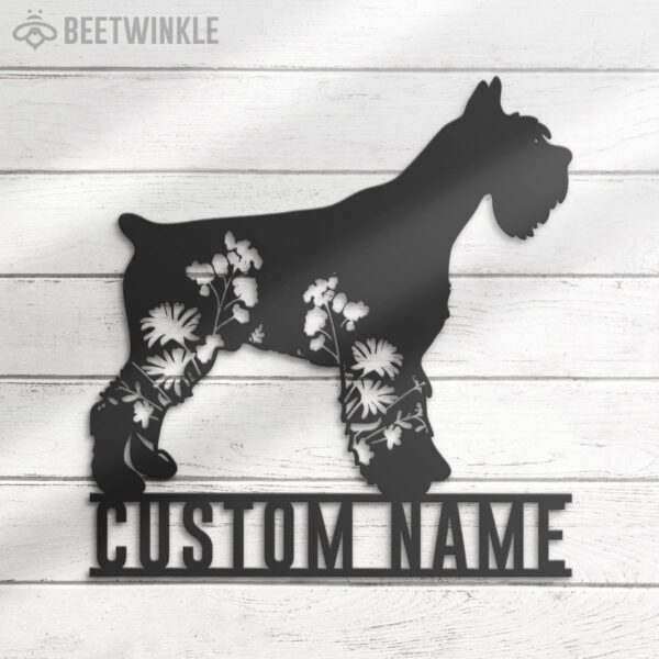 Custom-FLoral-Miniature-Schnauzer-Metal-Wall-Art-LED-Light_8