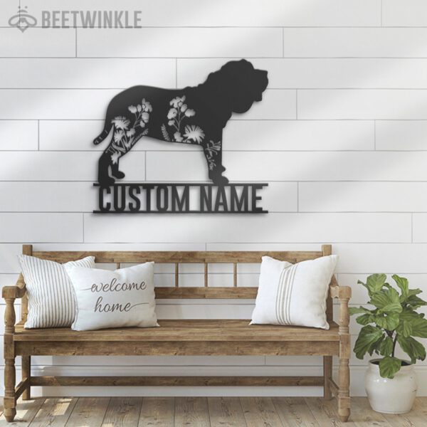 Custom-FLoral-Neapolitan-Mastiff-Metal-Wall-Art-LED-Light_3