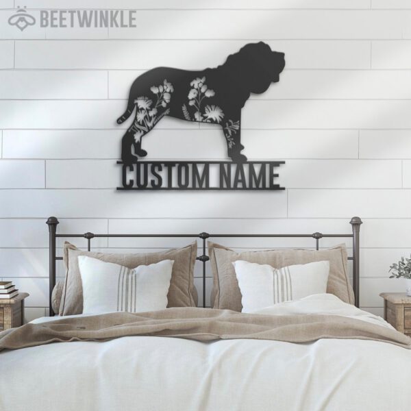 Custom-FLoral-Neapolitan-Mastiff-Metal-Wall-Art-LED-Light_7