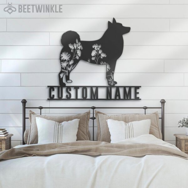 Custom-FLoral-Norwegian-Buhund-Metal-Wall-Art-LED-Light_3