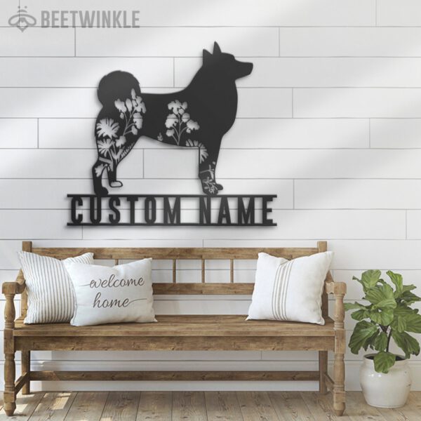 Custom-FLoral-Norwegian-Buhund-Metal-Wall-Art-LED-Light_4