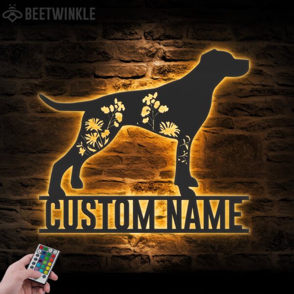 Custom-FLoral-Pointer-Dog-Metal-Wall-Art-LED-Light_8