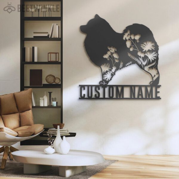 Custom-FLoral-Samoyed-Metal-Wall-Art-LED-Light_4