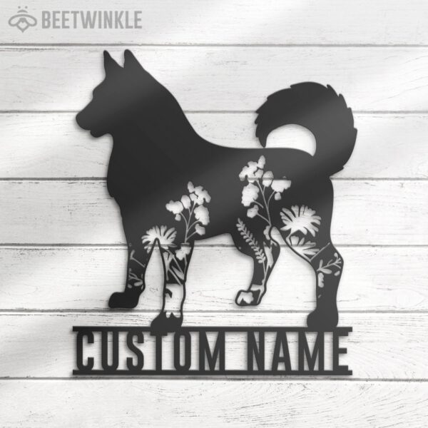 Custom-FLoral-Siberian-Husky-Metal-Wall-Art-LED-Light_5