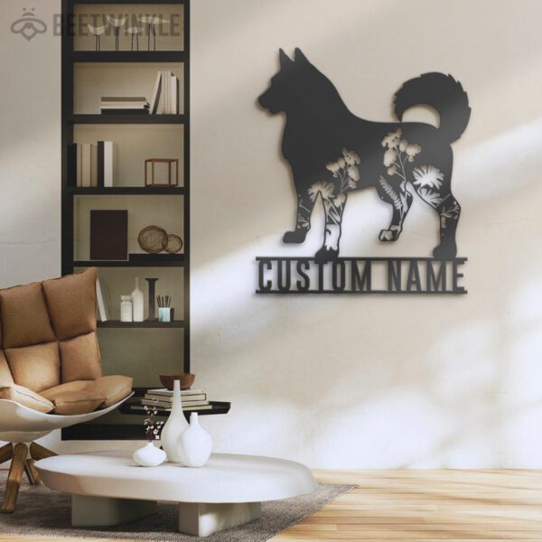 Custom-FLoral-Siberian-Husky-Metal-Wall-Art-LED-Light_6