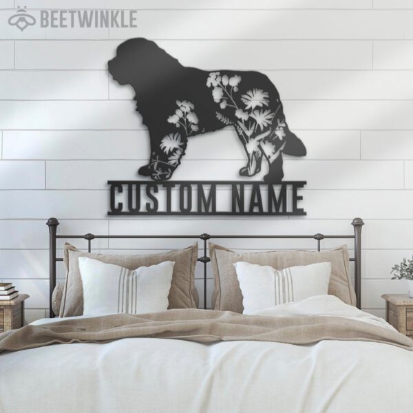 Custom-FLoral-St.-Bernard-Metal-Wall-Art-LED-Light_4