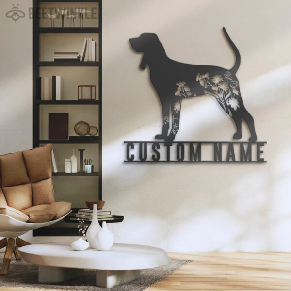 Custom-FLoral-Treeing-Walker-Coonhound-Metal-Wall-Art-LED-Light_3