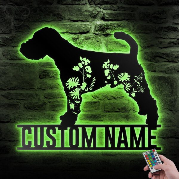 Custom-FLoral-Welsh-Terrier-Metal-Wall-Art-LED-Light_8