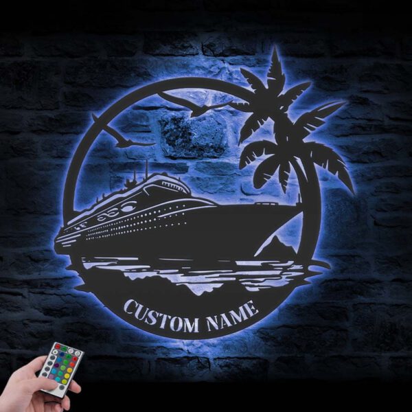 Custom-Family-Cruise-Ship-Metal-Wall-Art-LED-Light