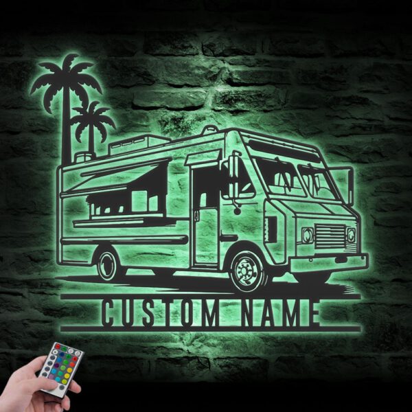 Custom-Fast-Food-Truck-Metal-Wall-Art-LED-Light-For-Dad_6