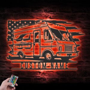 Custom-Fast-Food-Truck-US-Flag-Metal-Wall-Art-LED-Light-Gift-For-Dad_1