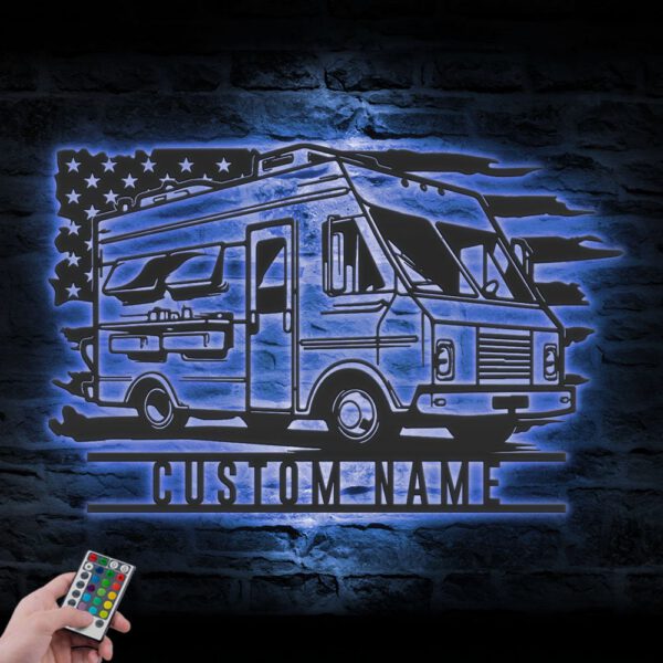 Custom-Fast-Food-Truck-US-Flag-Metal-Wall-Art-LED-Light-Gift-For-Dad_5