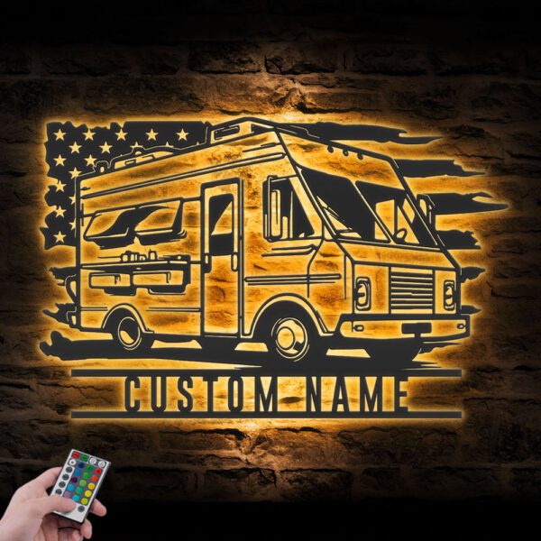 Custom-Fast-Food-Truck-US-Flag-Metal-Wall-Art-LED-Light-Gift-For-Dad_6