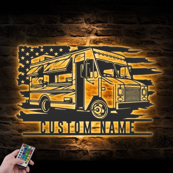 Custom-Fast-Food-Truck-US-Flag-Metal-Wall-Art-LED-Light_2