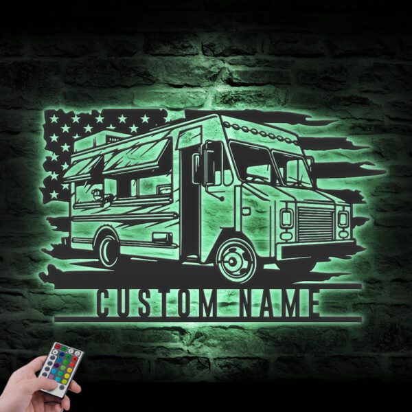 Custom-Fast-Food-Truck-US-Flag-Metal-Wall-Art-LED-Light_4