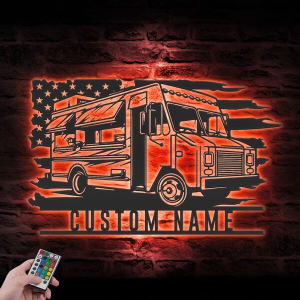 Custom-Fast-Food-Truck-US-Flag-Metal-Wall-Art-LED-Light_8