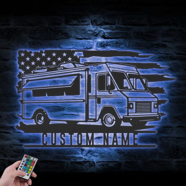 Custom-Fast-Food-Truck-US-Flag-Metal-Wall-Art-LED_1