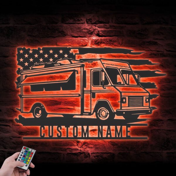 Custom-Fast-Food-Truck-US-Flag-Metal-Wall-Art-LED_2