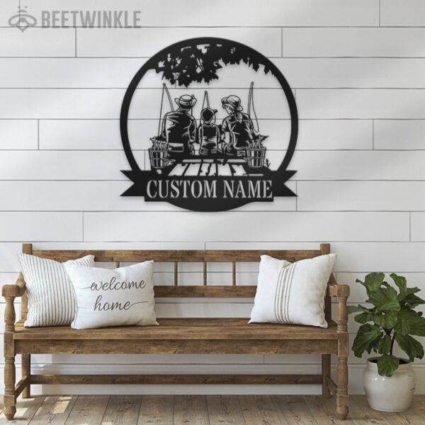 Custom-Father-Son-Mom-Fishing-Metal-Wall-Art-LED-Light-7