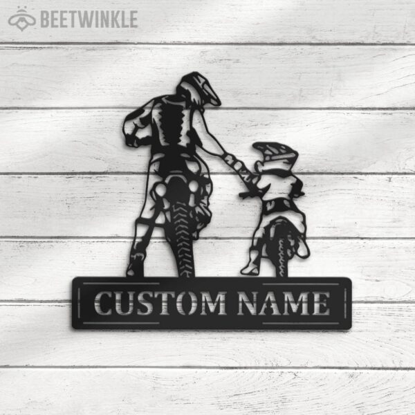 Custom-Father-Son-Motocross-Biker-Metal-Wall-Art-LED-Light-12-1