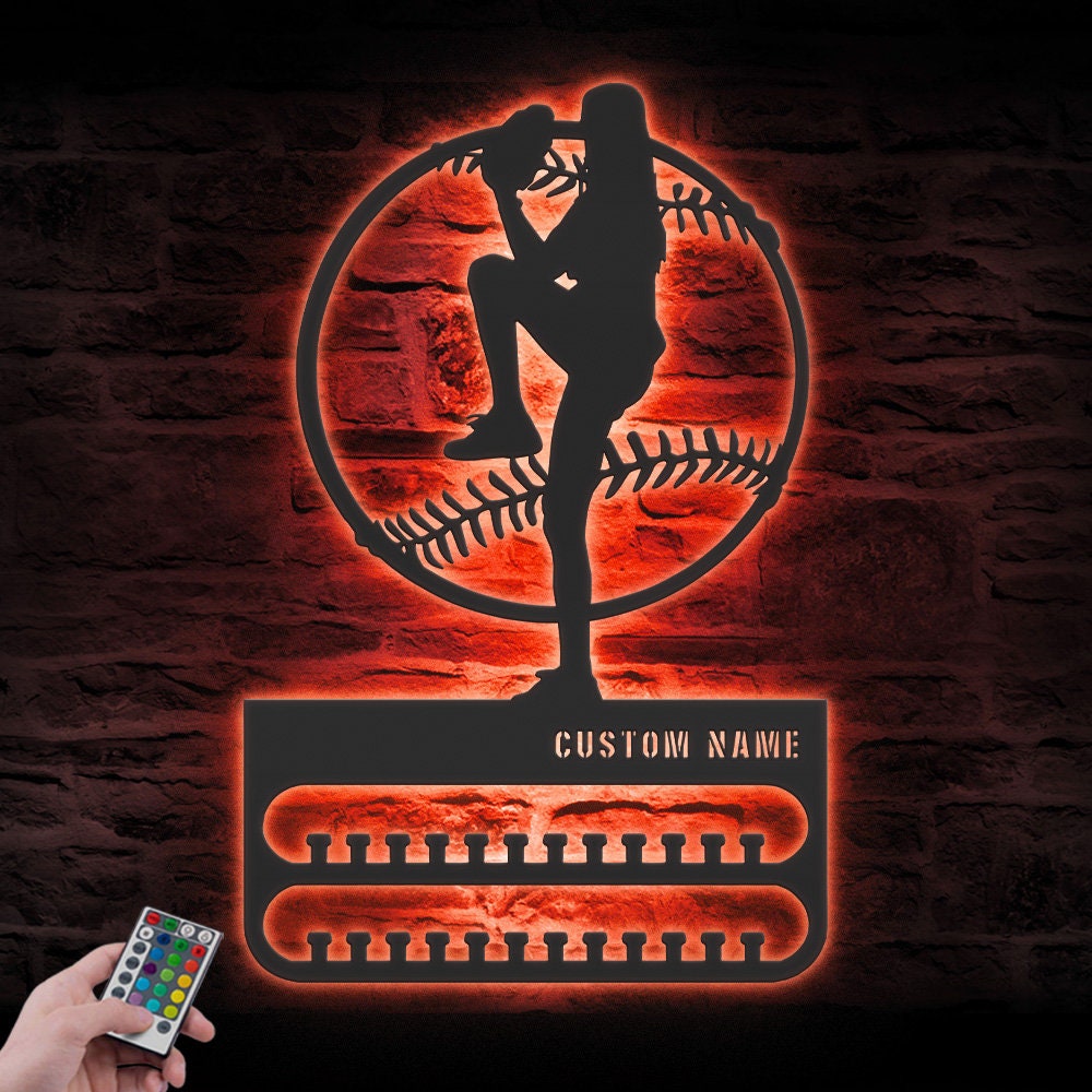 Custom-Female-Baseball-Pitcher-Medal-Hanger-With-Led-Light_1