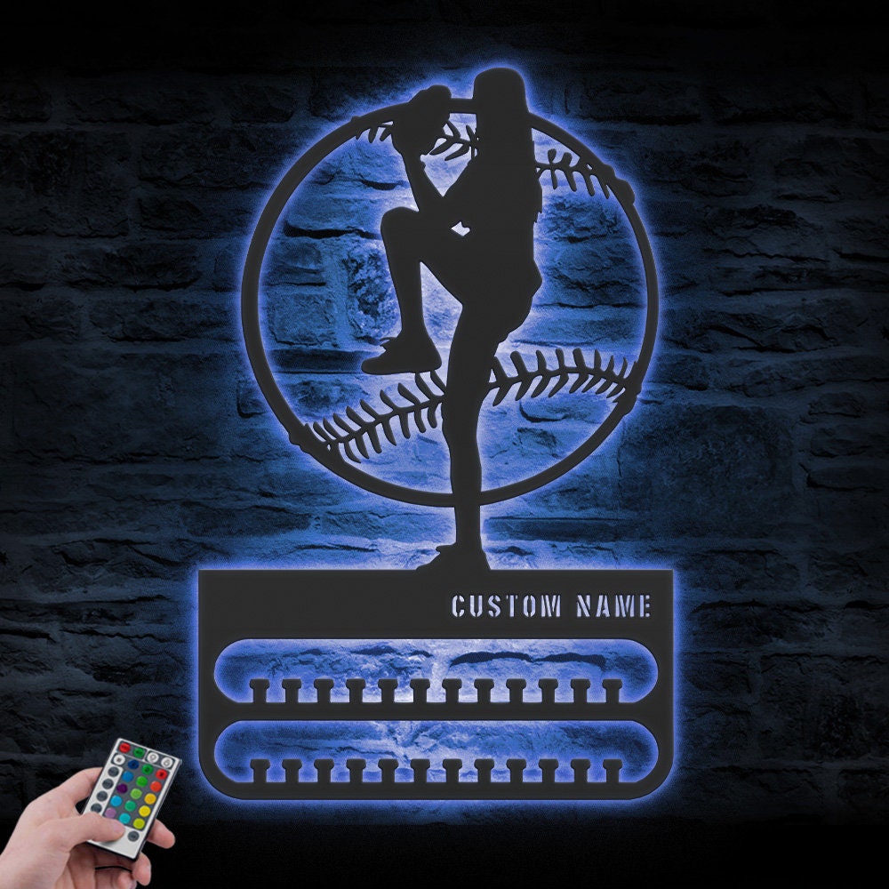 Custom-Female-Baseball-Pitcher-Medal-Hanger-With-Led-Light_2