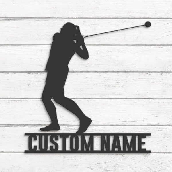 Custom-Female-Hammer-Thrower-Metal-Wall-Art-LED-Light-5