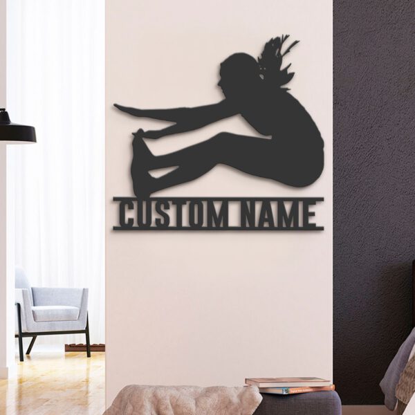 Custom-Female-Long-Jump-Metal-Wall-Art-LED-Light-2