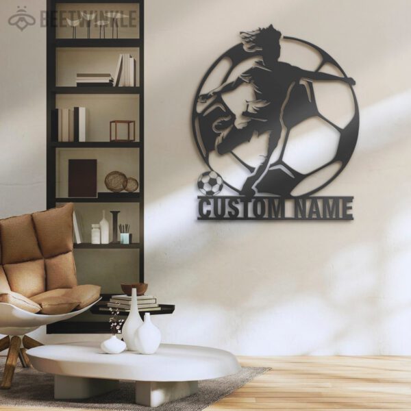 Custom-Female-Soccer-Metal-Wall-Art-LED-Light-2-1