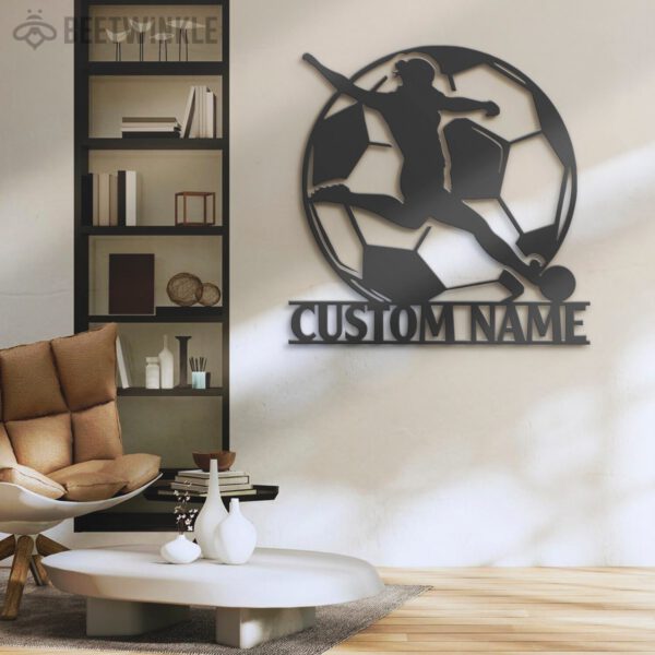 Custom-Female-Soccer-Metal-Wall-Art-LED-Light-7