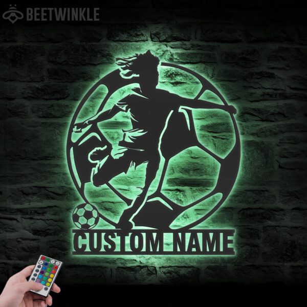 Custom-Female-Soccer-Metal-Wall-Art-LED-Light-8-1