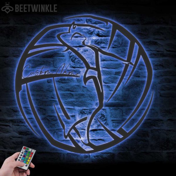 Custom-Female-Volleyball-Metal-Wall-Art-LED-Light-5-1