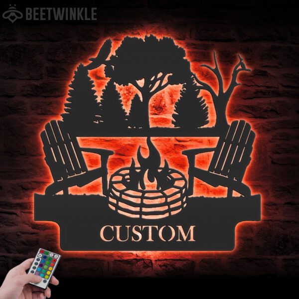 Custom-Fire-Pit-Lake-House-Metal-Wall-Art-LED-Light-8-3