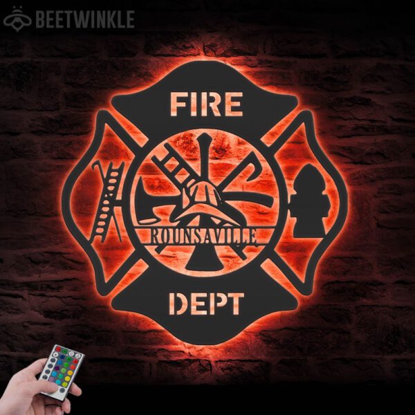 Custom-Firefighter-Maltese-Cross-Metal-Wall-Art-LED-Light_4