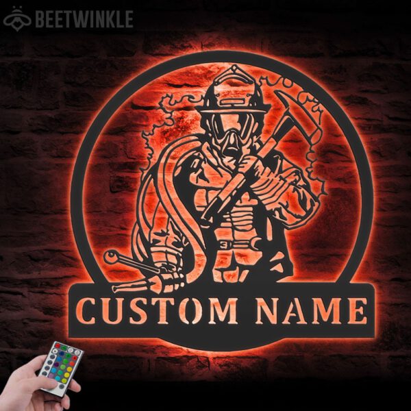 Custom-Firefighter-Metal-Wall-Art-LED-Light-17