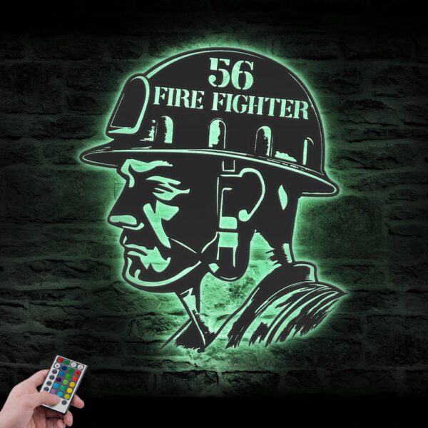 Custom-Firefighter-Metal-Wall-Art-LED-Light-5