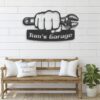 Custom-Fist-Pump-Wrench-Garage-Metal-Wall-Art-LED-Light