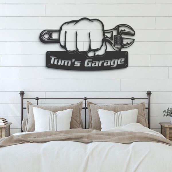 Custom-Fist-Pump-Wrench-Garage-Metal-Wall-Art-LED-Light-6